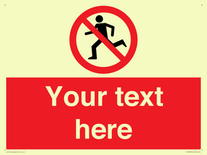 Custom No Running Sign